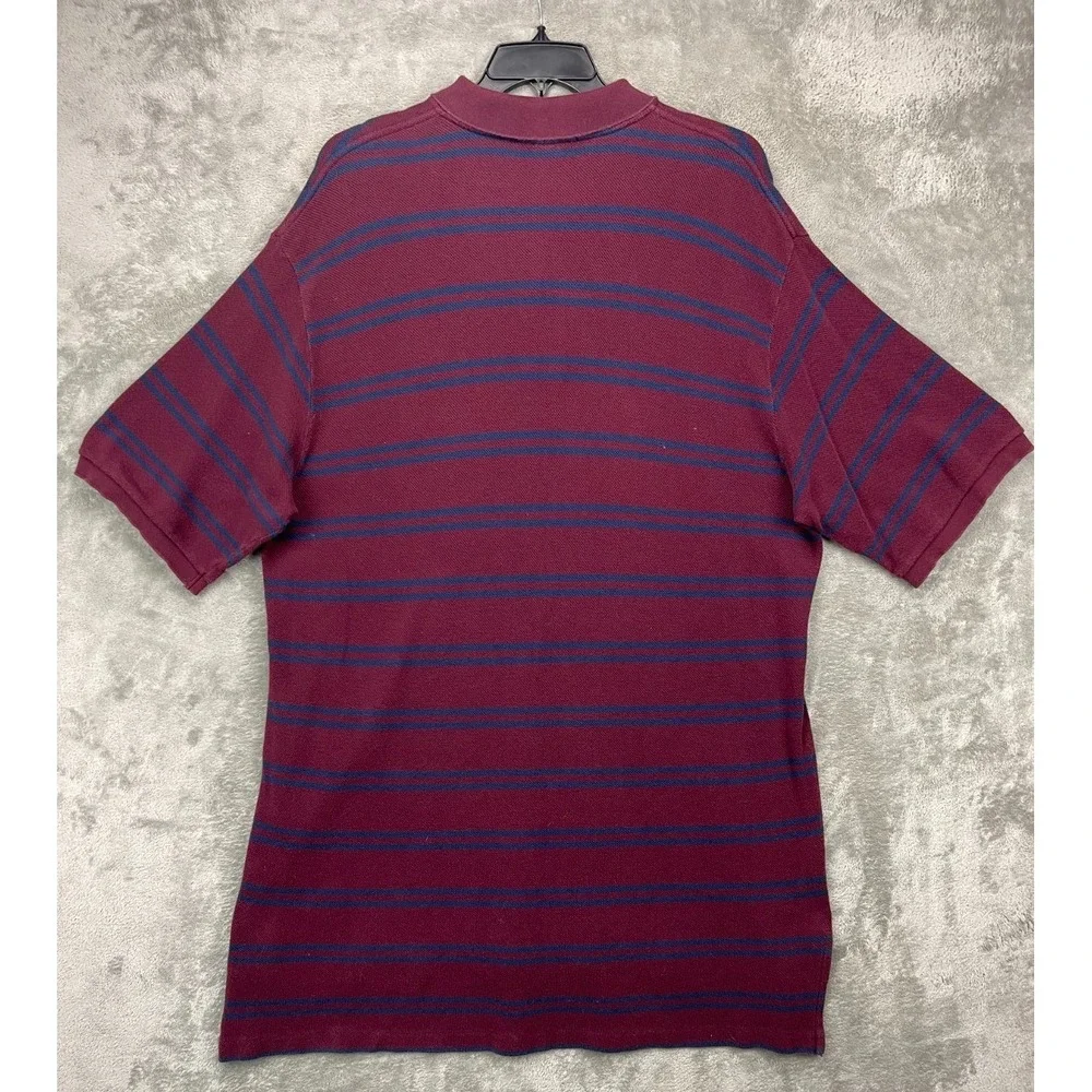 VTG Polo Ralph Lauren Men's Short Sleeve Polo Shirt 2XLT Tall‎ Maroon Striped